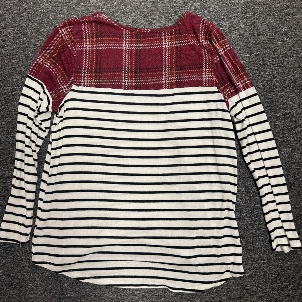 Maurice’s Plaid Stripe Button Mixer Tee 0X